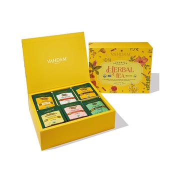 商品Herbal Tea Variety Sampler Gift Set, 60 Long Leaf Pyramid Tea Bags图片