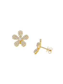 商品18K Yellow Gold & 1.03 TCW Diamond Stud Earrings,商家Saks OFF 5TH,价格¥17495图片