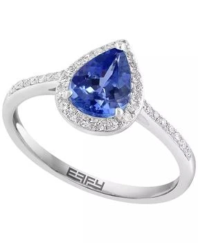 Effy | EFFY® Tanzanite (7/8 ct. t.w.) & Diamond (1/6 ct. t.w.) Pear Halo Ring in Sterling Silver,商家Macy's,价格¥3571