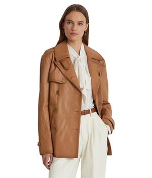 商品Ralph Lauren | Double-Breasted Nappa Leather Coat,商家Zappos,价格¥5689图片