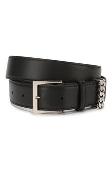 商品Ladies Black Leather Chain Detail Adjustable Belt图片