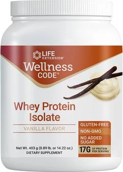 Life Extension | Life Extension Wellness Code® Whey Protein Isolate, Vanilla (403 Grams),商家Life Extension,价格¥216