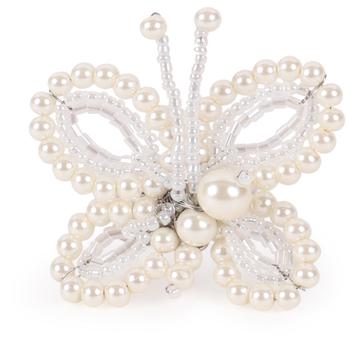 商品Sienna Likes To Party | Pearl butterfly ring in white,商家BAMBINIFASHION,价格¥233图片