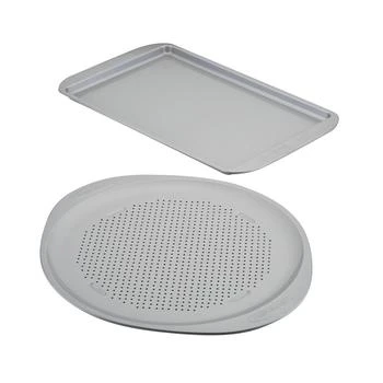 Farberware | Nonstick Bakeware Perforated Pizza Pan and Baking Sheet Set, 2-Piece, Light Gray,商家Macy's,价格¥218