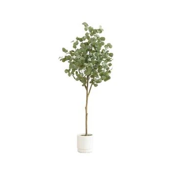 NEARLY NATURAL | 72" Artificial Eucalyptus Tree with Decorative Planter,商家Macy's,价格¥1041
