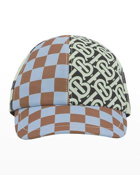 美国burberry, Burberry | Kid's Checkerboard TB Monogram Baseball Cap, Size S-M商品图片 