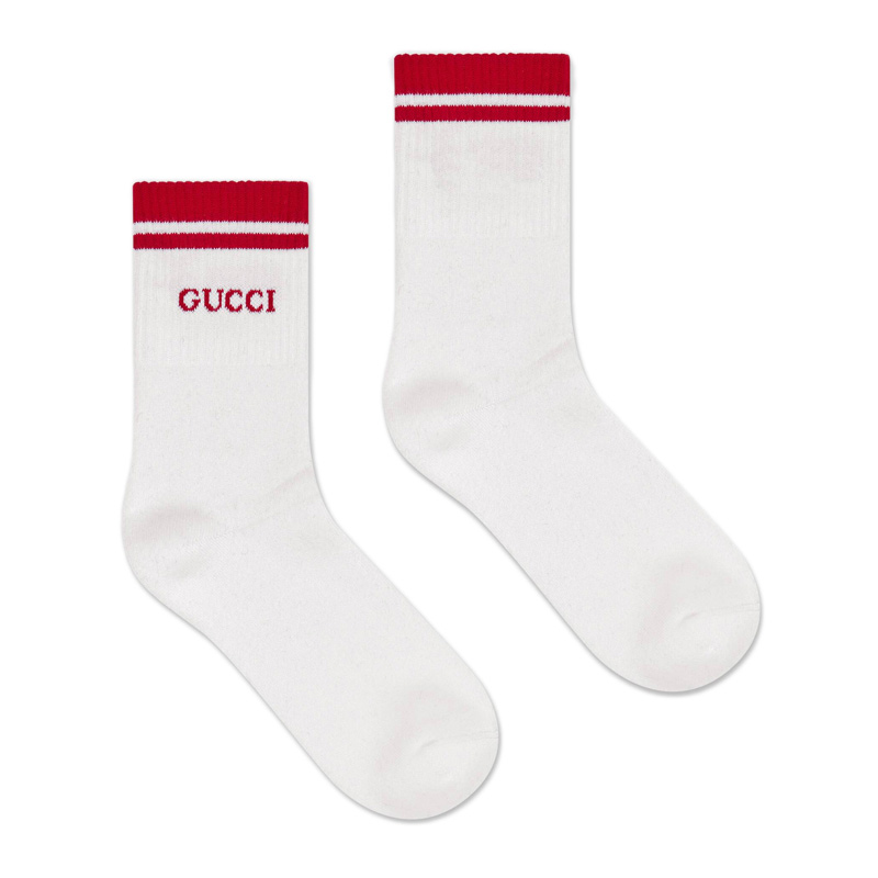 Gucci | GUCCI 古驰 男士Gucci 标识棉袜 496493-4G293-9074商品图片,独家减免邮费