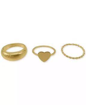 ADORNIA | 14k Gold-Plated 3-Pc. Set Heart Rings,商家Macy's,价格¥147