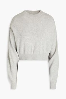Alexander Wang | Cutout cropped tulle-paneled knitted sweater,商家THE OUTNET US,价格¥1001