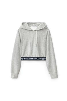 Alexander Wang | LONG-SLEEVE HOODIE IN STRETCH CORDUROY商品图片,