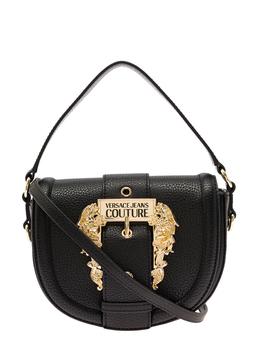 范思哲包水桶包, Versace | Black Crossbody Bag in Leatherette with Baroque Maxi Buckle VERSACE JEANS COUTURE Woman商品图片 8.5折