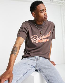 推荐Reclaimed Vintage inspired t-shirt with rodeo logo print in brown商品