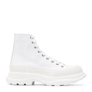 亚历山大·王鞋子, Alexander McQueen | ALEXANDER MCQUEEN 亚历山大·麦昆 男士白色棉质短靴 604254-W4L32-9000商品图片 满$100享9.5折, 满折
