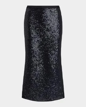 Ralph Lauren | Sequin Stretch Mesh Midi Skirt,商家Neiman Marcus,价格¥3018