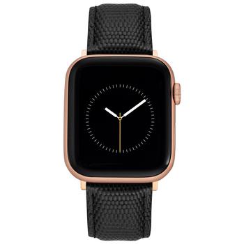 商品WITHit | Black Genuine Leather Strap with Rose Gold-Tone Stainless Steel Lugs for 38mm, 40mm, 41mm Apple Watch,商家Macy's,价格¥287图片
