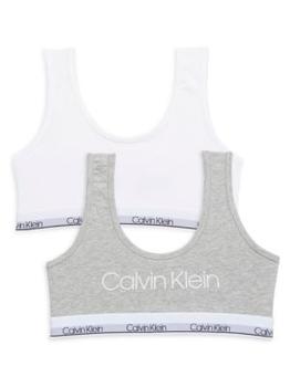 商品Calvin Klein | Girl's 2-Pack Stretch Cotton Sports Bras,商家Saks OFF 5TH,价格¥74图片