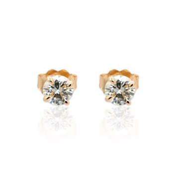 yee si, [二手商品] Estate Jewelry | Pre-Owned 18K Yellow Gold Diamond EarringsK SI1商品图片 1.6折