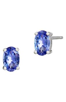 商品Savvy Cie Jewels | Sterling Silver Oval Tanzanite Stud Earrings,商家Nordstrom Rack,价格¥529图片