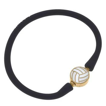Canvas Style | Enamel Volleyball Silicone Bali Bracelet In Black,商家Verishop,价格¥212