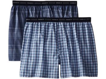 推荐Men's 2-Pack Exposed Waistband Woven Boxers商品