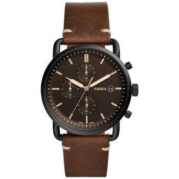 Fossil | Men's Chronograph Commuter Brown Leather Strap Watch 42mm商品图片,7.5折
