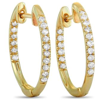 商品LB Exclusive | 14K Yellow Gold 0.25 ct Diamond Pave Hoop Earrings,商家Jomashop,价格¥3605图片
