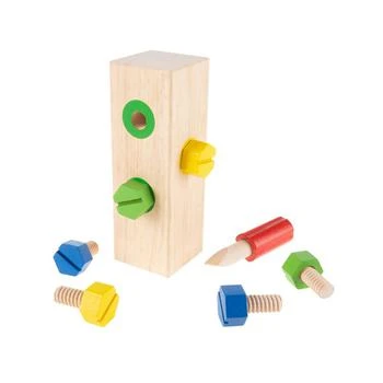 �推荐Hey Play Screw Block Toy - Kids Wooden Manipulative With Screws And Screwdriver - Fun Fine Motor Development Activity For Boys And Girls商品