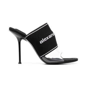 推荐ALEXANDER WANG	 女士黑色徽标松紧凉鞋 30221S034-001商品