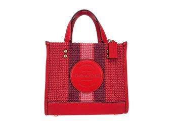 推荐COACH (CA291) Dempsey Straw Miami Red Tote 22 Crossbody Purse Handbag Bag商品