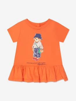 Ralph Lauren | Baby Girls Bear T-Shirt in Orange 额外8折, 额外八折