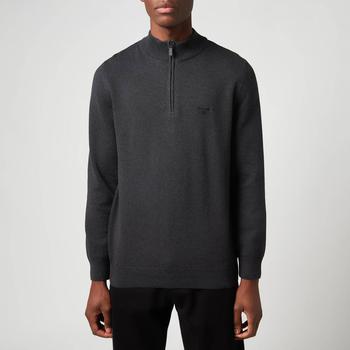 barbour真假, Barbour | Barbour Tartan Men's Avoch Half Zip Jumper - Black商品图片 5折