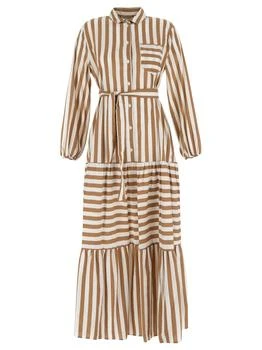 SEMICOUTURE | Striped Midi Dress With Belt 5折×额外9折x额外9.2折, 额外九折, 额外九二折