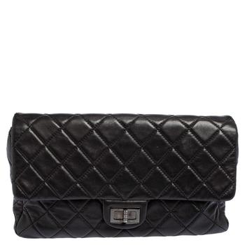 chanel包, [二手商品] Chanel | Chanel Black Quilted Leather Reissue Double Sided Flap Clutch商品图片 3.8折, 满1件减$100, 满减