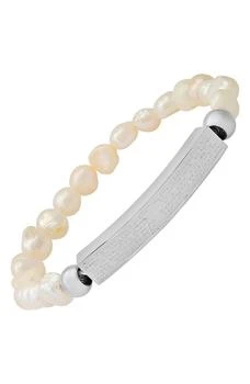 HMY JEWELRY | Freshwater Pearl Engraved Prayer Bracelet,商家Nordstrom Rack,价格¥188