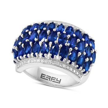 商品Effy | EFFY® Sapphire (5 ct. t.w.) & Diamond (1/6 ct. t.w.) Statement Ring in 14k White Gold,商家Macy's,价格¥22274图片