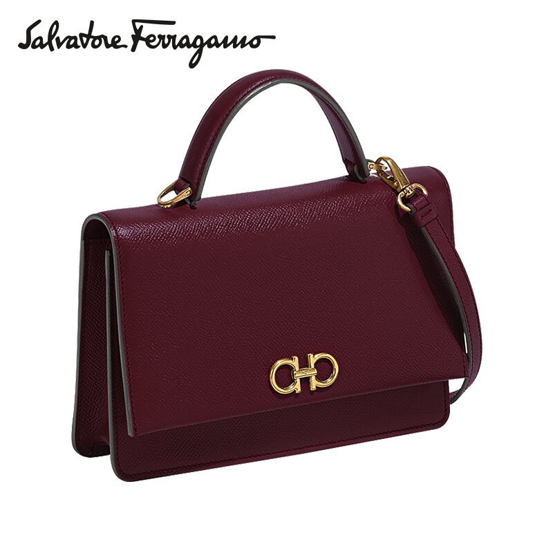 菲拉格慕包单肩包, Salvatore Ferragamo | SALVATORE FERRAGAMO 女士酒红色金属徽标单肩包 22-D866-726523商品图片 独家减免邮费