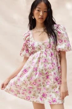 推荐For Love & Lemons Milani Floral Babydoll Mini Dress商品