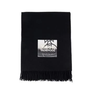 Vivienne Westwood | Vivienne Westwood Logo-Patch Fringed Scarf,商家Cettire,价格¥1441