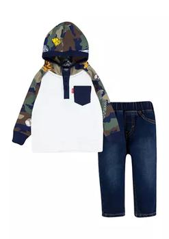 商品Levi's | Toddler Boys Hooded Shirt and Pants Set,商家Belk,价格¥218图片