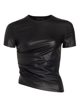 Helmut Lang | Twist Faux Leather Short Sleeve T-Shirt商品图片,