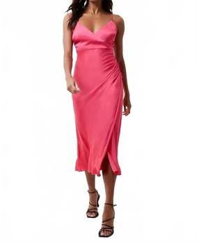 French Connection | Ennis Satin Slip Midi Dress In Azalea,商家Premium Outlets,价格¥860