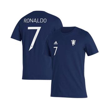 Adidas | Men's Cristiano Ronaldo Navy Manchester United Name and Number Amplifier T-shirt商品图片,