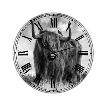 商品Designart | Longhaired Scottish Bull Large Cottage Wall Clock - 36 x 36,商家Macy's,价格¥2182图片
