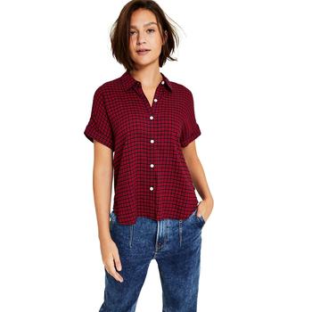Tommy Jeans | Women's Button-Front Checkered Top商品图片,5折