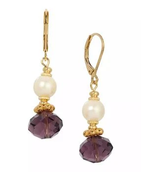 2028 | Glass Faux Cultivated Pearl Drop Earrings,商家Macy's,价格¥144