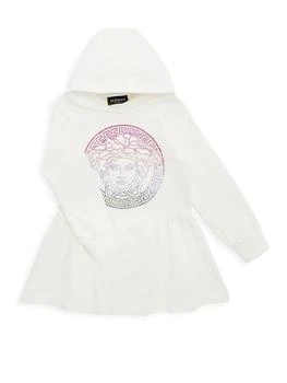 推荐Little Girl's & Girl's Medusa Embellished Fleece Hoodie Dress商品