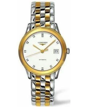 Longines | Longines Flagship Automatic White Dial Diamond Stainless Steel and Yellow Gold Women's Watch L4.374.3.27.7 7.1折, 独家减免邮费