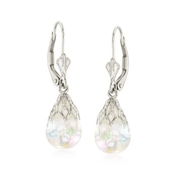 Ross-Simons | Ross-Simons Floating Opal Drop Earrings in 14kt White Gold,商家Premium Outlets,价格¥2510