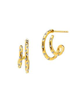 商品Syna | Cosmic 18K Yellow Gold & Diamond Double-Hoop Earrings,商家Saks Fifth Avenue,价格¥11854图片