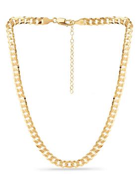 商品AQUA | Cuban Curb Link Collar Necklace in 18K Gold Plated Sterling Silver, 16"-18" - 100% Exclusive,商家Bloomingdale's,价格¥1514图片